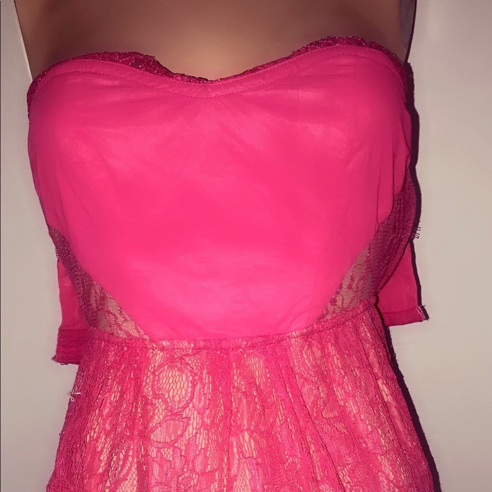 🌸Women’s Pink Lace Strapless Lingerie